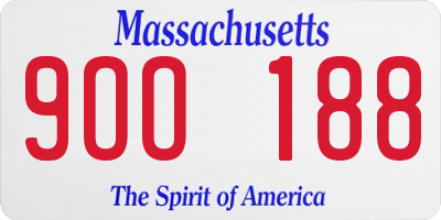 MA license plate 9OO188
