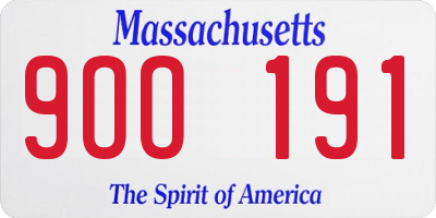 MA license plate 9OO191