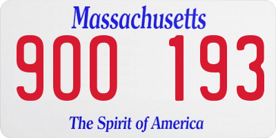MA license plate 9OO193