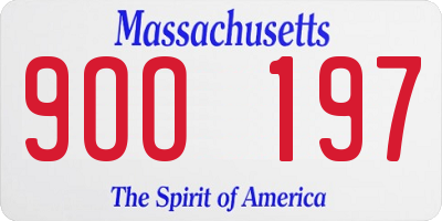 MA license plate 9OO197