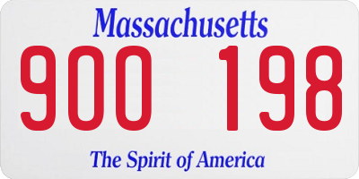 MA license plate 9OO198