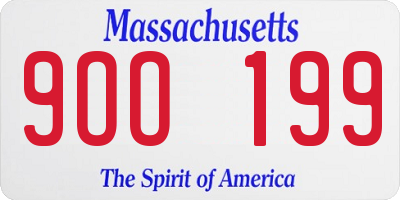 MA license plate 9OO199