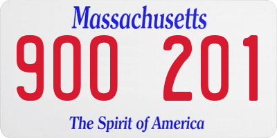 MA license plate 9OO201
