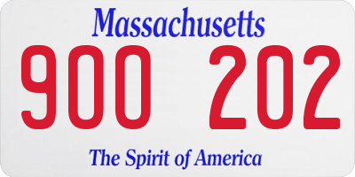MA license plate 9OO202