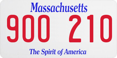MA license plate 9OO210