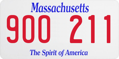 MA license plate 9OO211