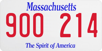 MA license plate 9OO214