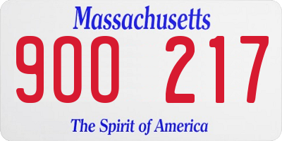 MA license plate 9OO217