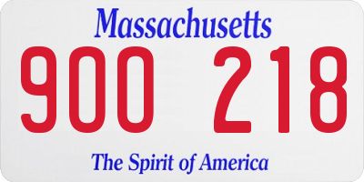 MA license plate 9OO218