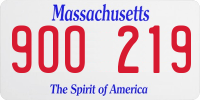 MA license plate 9OO219