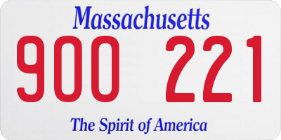 MA license plate 9OO221