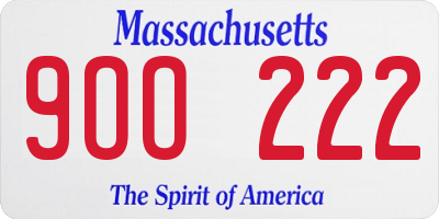 MA license plate 9OO222