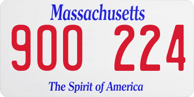 MA license plate 9OO224