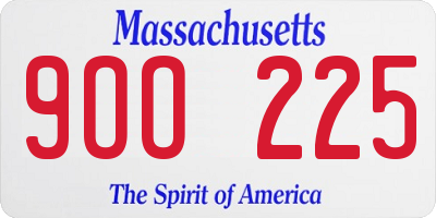 MA license plate 9OO225