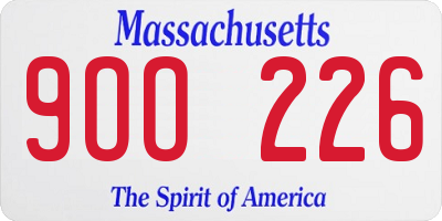 MA license plate 9OO226