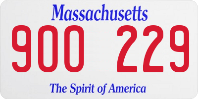 MA license plate 9OO229