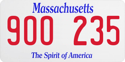 MA license plate 9OO235