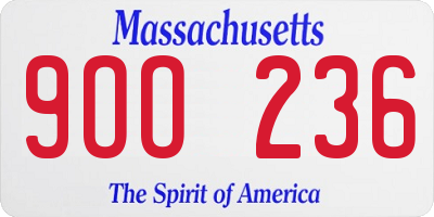 MA license plate 9OO236