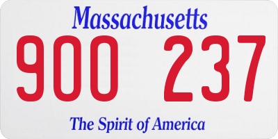 MA license plate 9OO237