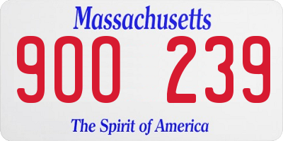 MA license plate 9OO239