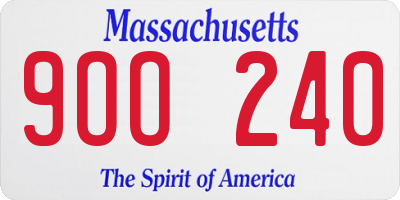 MA license plate 9OO240