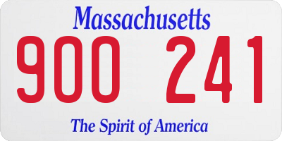 MA license plate 9OO241