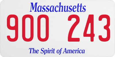 MA license plate 9OO243