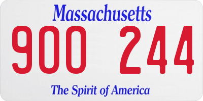 MA license plate 9OO244