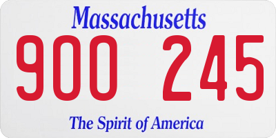 MA license plate 9OO245