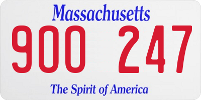 MA license plate 9OO247