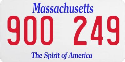 MA license plate 9OO249