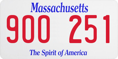 MA license plate 9OO251