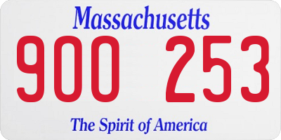MA license plate 9OO253