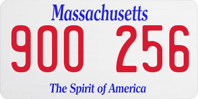 MA license plate 9OO256