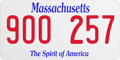 MA license plate 9OO257