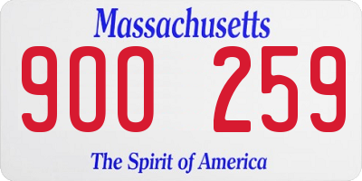 MA license plate 9OO259