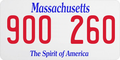 MA license plate 9OO260