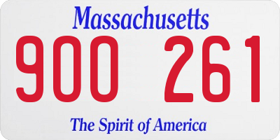 MA license plate 9OO261