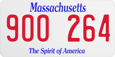 MA license plate 9OO264