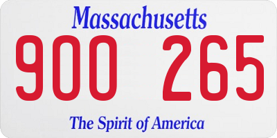 MA license plate 9OO265