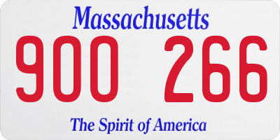 MA license plate 9OO266