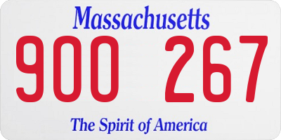 MA license plate 9OO267