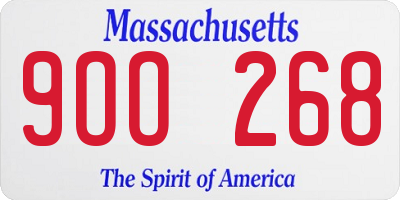 MA license plate 9OO268