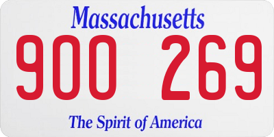 MA license plate 9OO269