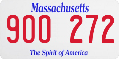 MA license plate 9OO272