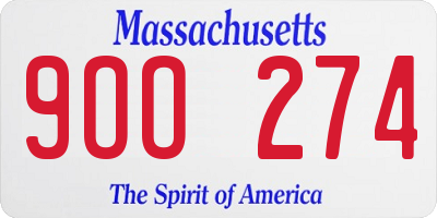 MA license plate 9OO274