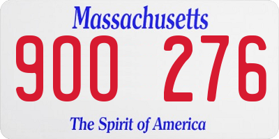 MA license plate 9OO276