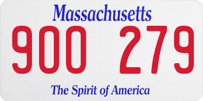 MA license plate 9OO279