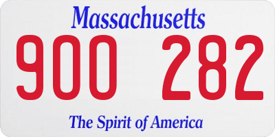 MA license plate 9OO282