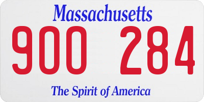 MA license plate 9OO284